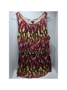 Women's MADISON WOMAN Tank Top 1X Red Brown Abstract